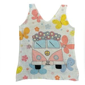 LOOWIE Women’s VW Knit Printed Sleeveless
Sweater 
NWT
Size OS
Made in Italy